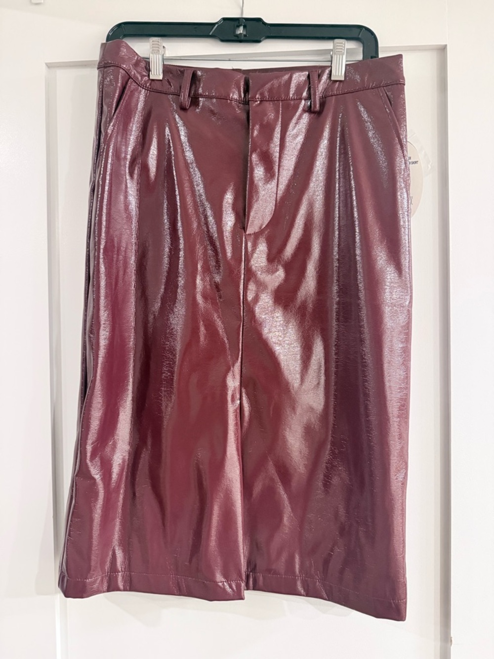 Scoop NYC Burgundy Faux Leather Midi Skirt